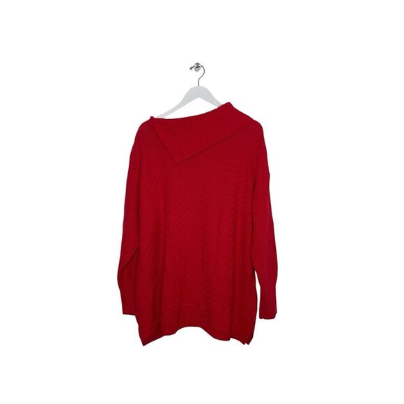 Style & Co Tango Red Button Shoulder Sweater Plus Size 2X Long Sleeve Pullover - Picture 2 of 5